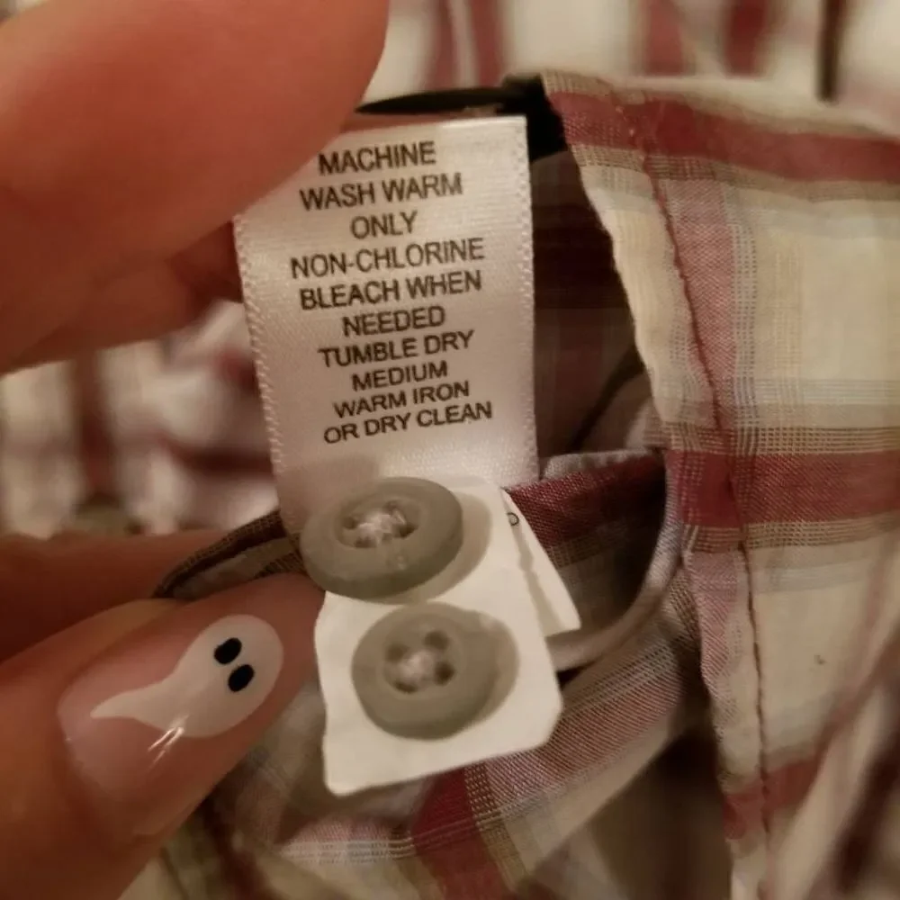 Banana Republic Plaid Button Up Grey Maroon XL